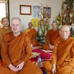 The Bodhinyanarama sangha visits Luang Por Poi.