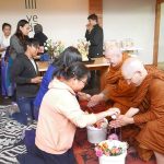 Ajahns Kusalo and Cunda in Palmerston North to celebrate Songkran.