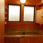 The bhikkhu vihara upstairs bathroom. An incredible transformation from the old space.