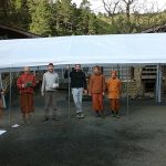 Preparations for The Big Gathering get underway with the erection of the new food tent.