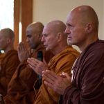 A line up of monks.