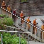 The sangha goes pindapat.