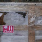 The Buddha rupa has arrived - and will rest for a while until the west-side is finished.