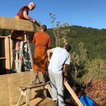 Four walls are up and the building is square and plumb - ready for the roof.