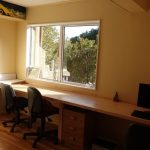 The newly remodeled monks library and office.