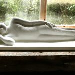 The reclining rupa which will be installed in the memorial grove pavillion.