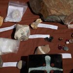 Some of the rocks and relics and special things ready to go in the box to go under the moonstone.