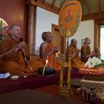 The Sangha chant auspicious verses of blessings and well-wishing.