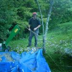 Joe giving the mulcher a workout.