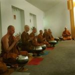The meal blessing the day before with visiting sangha.