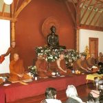 The sangha takes their place ready to begin the various ceremonies.