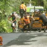 And down goes the hot asphalt.