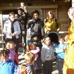 Kids from the Stokes Valley playcenter meet a monk for the first time.