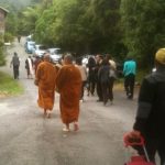 Everyone makes their way up to the sala to prepare for the main meal.