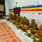 Ajahn Kusalo attending the Kathina at Dhamma Gavesi. Lots of monks lots of lay people lots of devotion and joy. Sadhu.