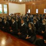 Students from St. Mathews school in Masterton visiting the monastery.