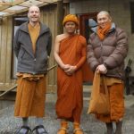 Ajahn Boonchuay visiting from Wat Purithat Patitharam in Pathum Thani braving the weather in Stokes Valley. A lovely visit.