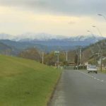 The view up the Hutt Valley. Yes thats snow on the Rimutaka Hills in the background.